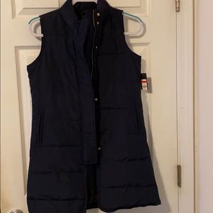 NWOT Crown & Ivy Navy Long Puffer